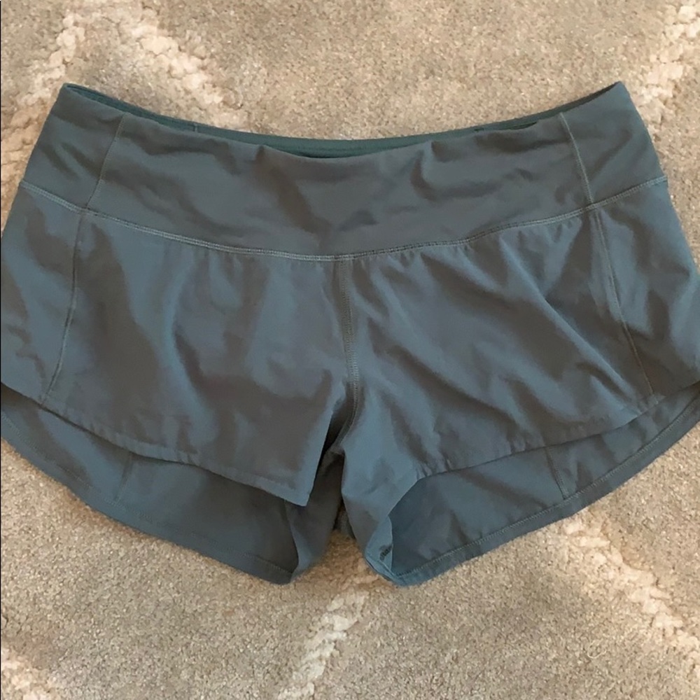 Army Green Lululemon Speed Shorts